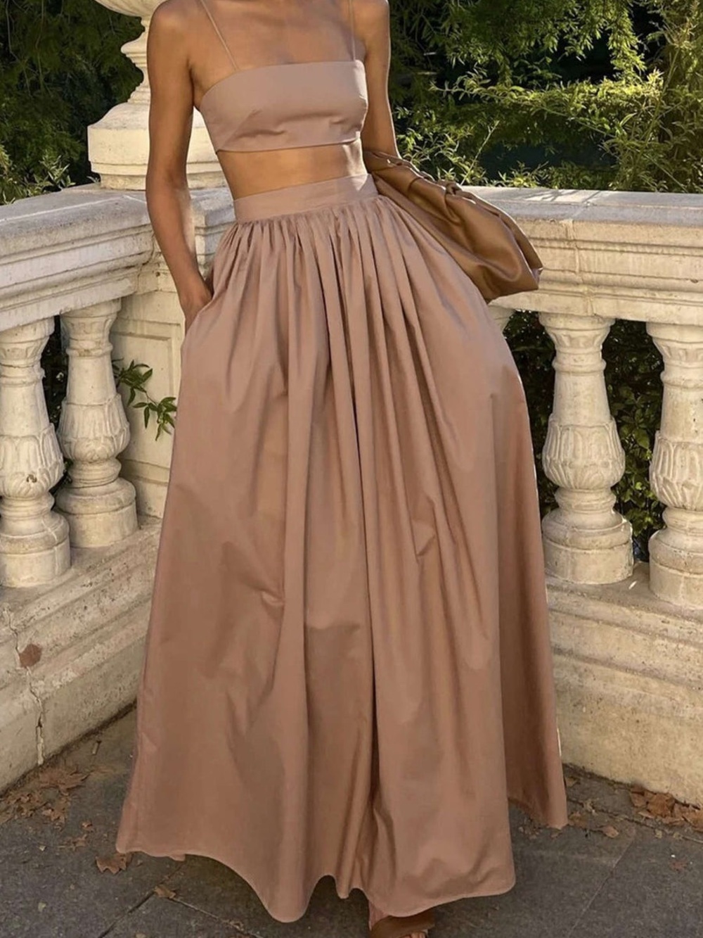 Micas beige maxi skirt size Xl with pockets zZ3-35;46